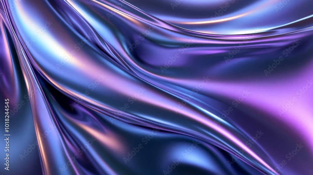 Fototapeta premium Abstract Draped Metallic Fabric with Iridescent Sheen