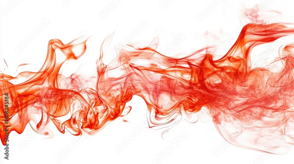 Bright red flames flickering dynamically, isolated against a white background, creating energetic fire patterns Bright red flames flickering dynamically, isolated against a white background, creating energetic fire patterns