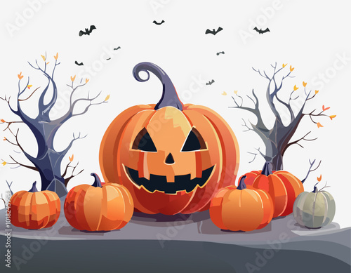 Halloween pumpkins. Halloween pumpkin lantern faces for holiday.