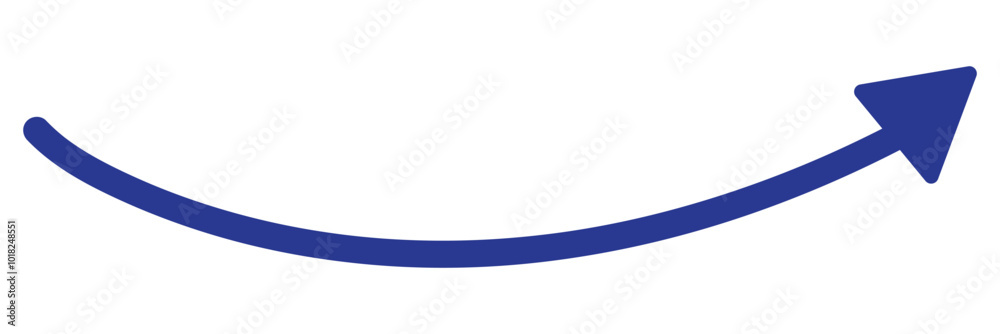 Long curved hand drawn arrow vector Long curved hand drawn arrow vector