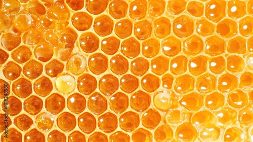 Sweet golden honeycombs – natural honey with vibrant texture for culinary and design use