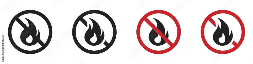 No fire vector icon. Fire prohibited sign. No fire icon No fire vector icon. Fire prohibited sign. No fire icon