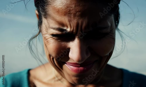Portrait of Woman Displaying Anger and Displeasure
