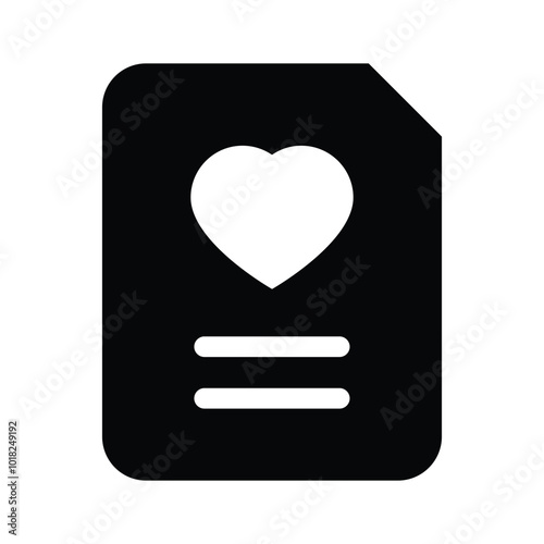 A document with a heart symbolizing favorite or special documents
