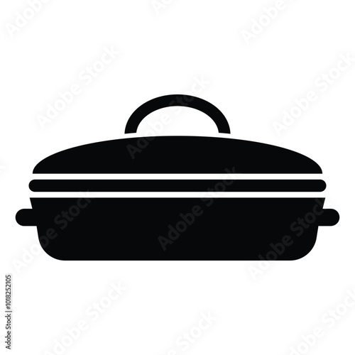 Elegant Black Serving Dish Icon for Culinary Use