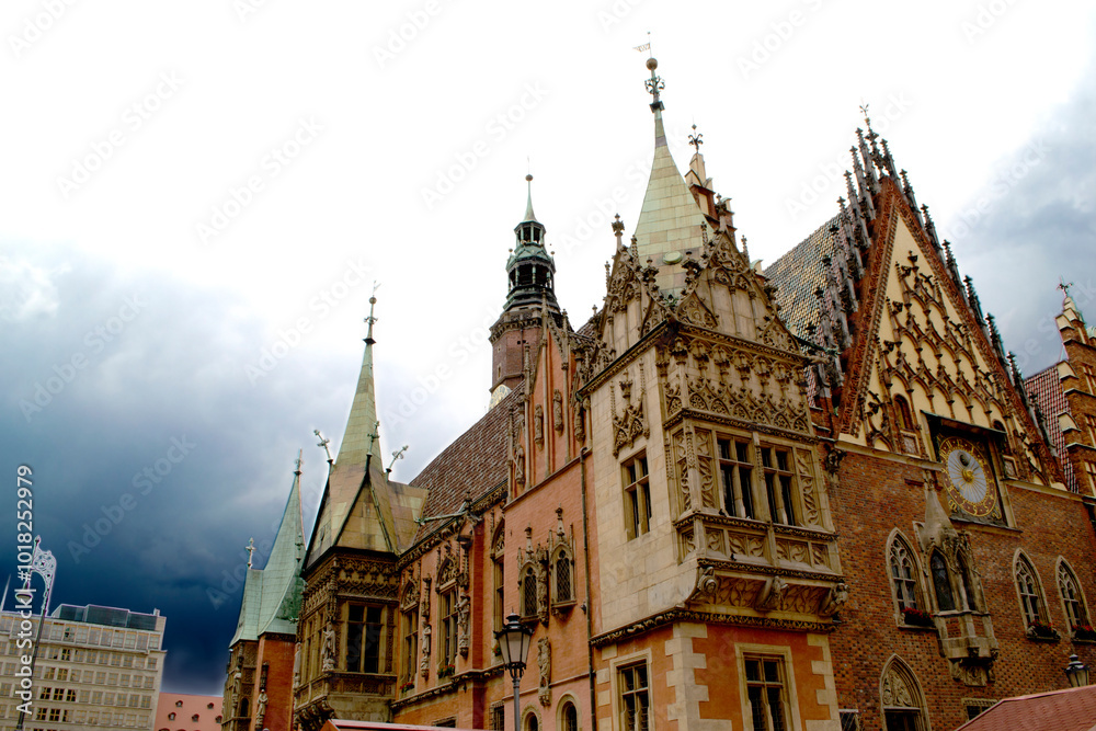 The historic center of Krakow on the old streets of Europe The historic center of Krakow on the old streets of Europe