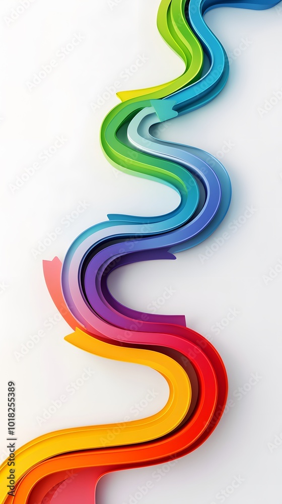 A colorful line with an arrow A colorful line with an arrow