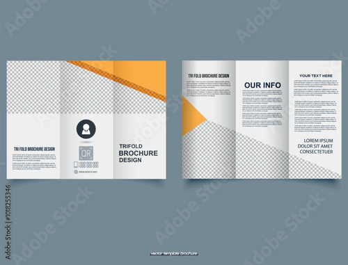 Trifold brochure template Minimalistic geometric design. Creative, and Professional tri-fold brochure vector design.