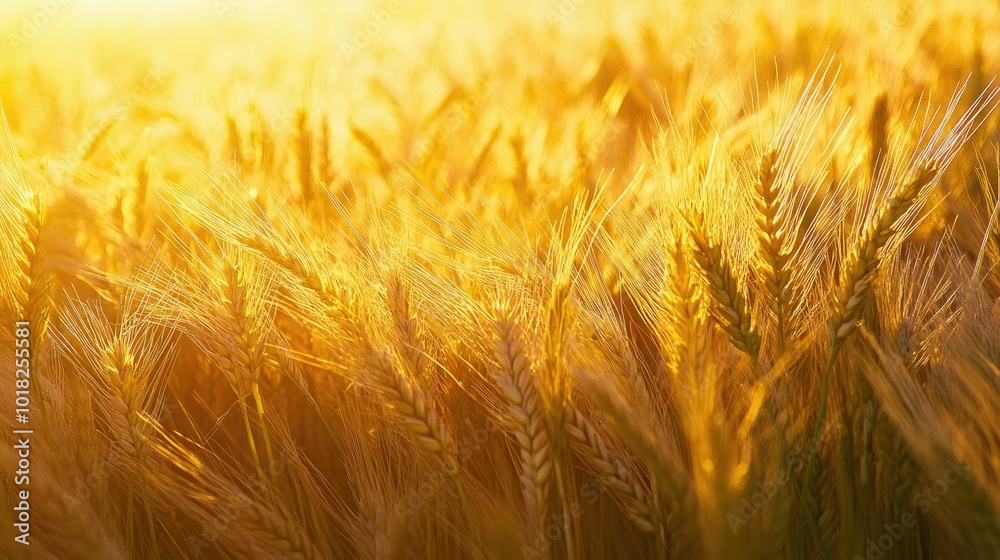 Close-up of barley stalks ripening in the summer sun, with soft golden hues and a warm glow. Close-up of barley stalks ripening in the summer sun, with soft golden hues and a warm glow.