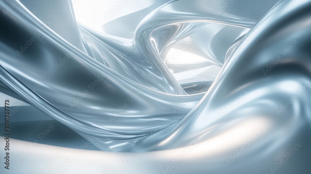 Fototapeta premium Abstract Silver Drapery with Light and Shadows