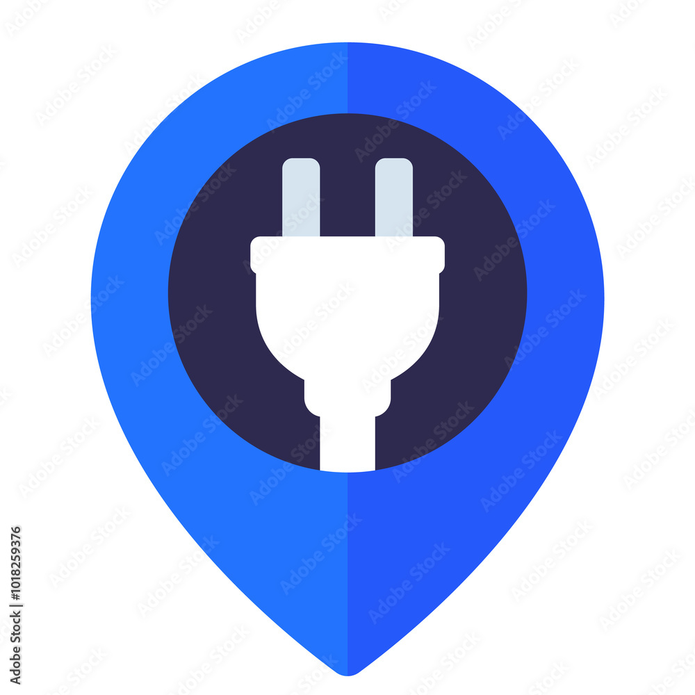 electric plug with a pin marker icon electric plug with a pin marker icon