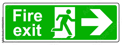 Fire exit right sign