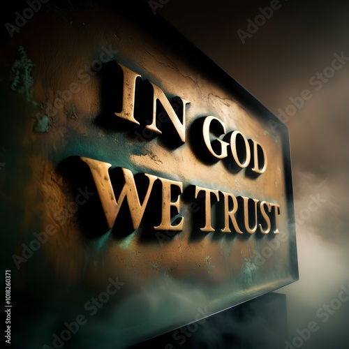 A sign written on it in god we trust