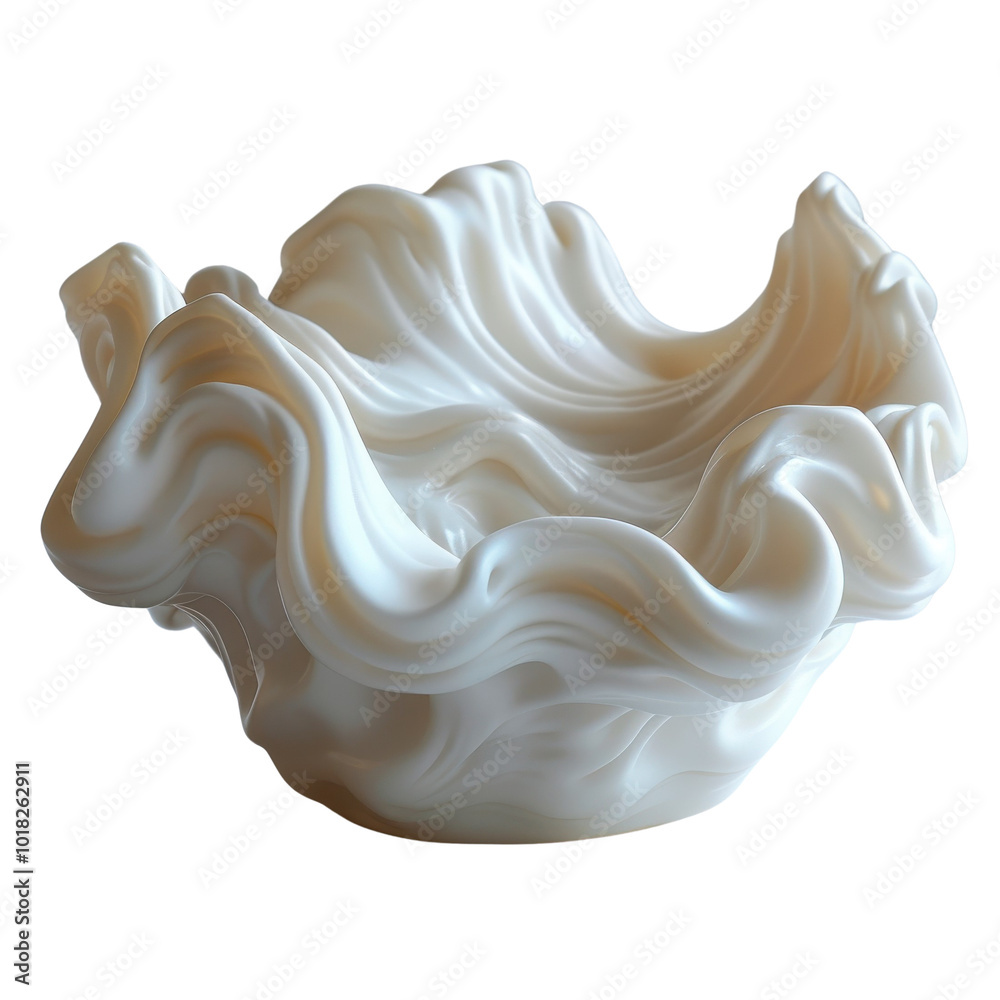 A white bowl with a wavy pattern on it A white bowl with a wavy pattern on it