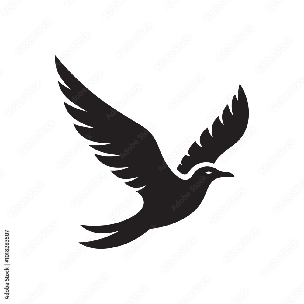 Obraz premium seagull of a silhouette vector art 