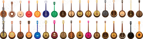 Photography Banjo Instrument vector art illustration