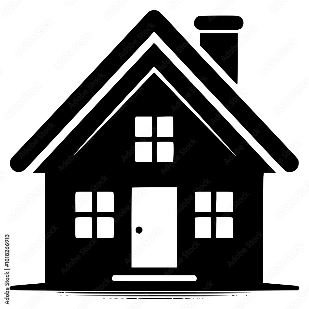 Minimalist House Silhouette. Home Silhouette. Minimalist House Silhouette. Home Silhouette.