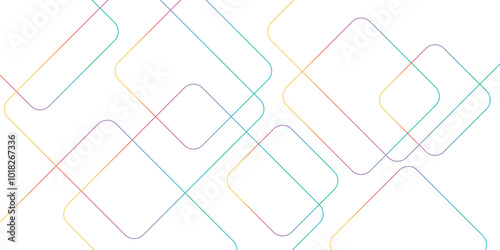Modern and minimal concept colorful lines abstract square background. Geometric pattern with layers of transparent material in squares shapes template design for business, presentation, banner.
