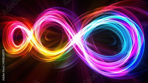 Abstract Infinity Loop of Neon Lights