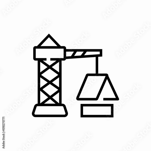 construction crane icon sign vector