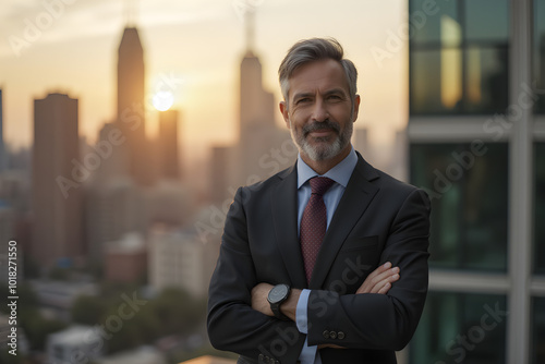 portrait of successful businessman consultant looking at camera and smiling