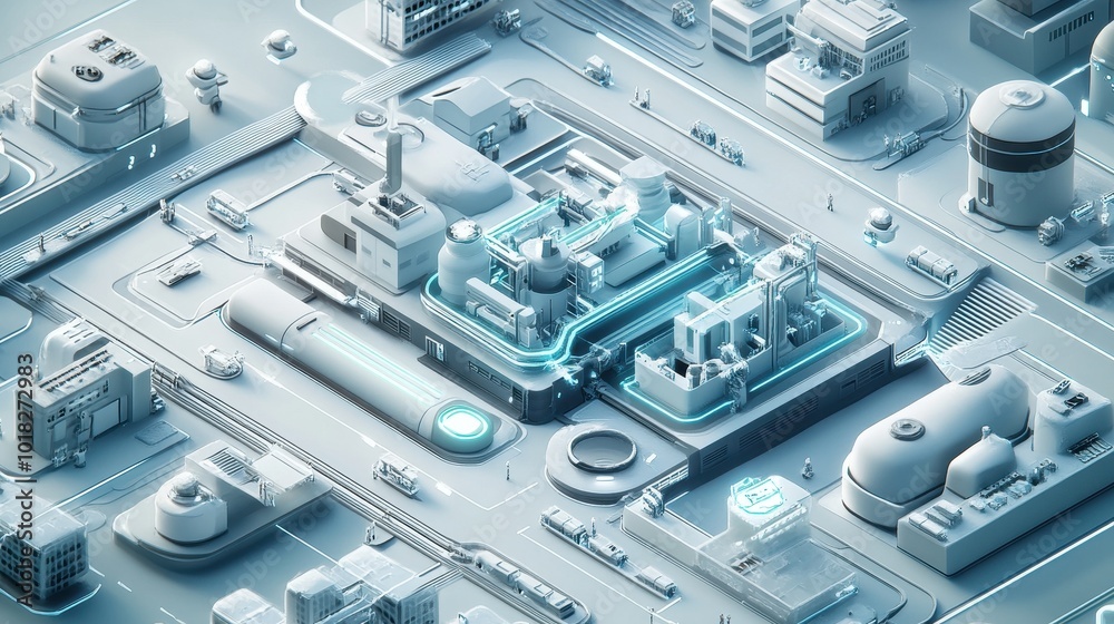 Futuristic Cityscape with Glowing Lines. Futuristic Cityscape with Glowing Lines.