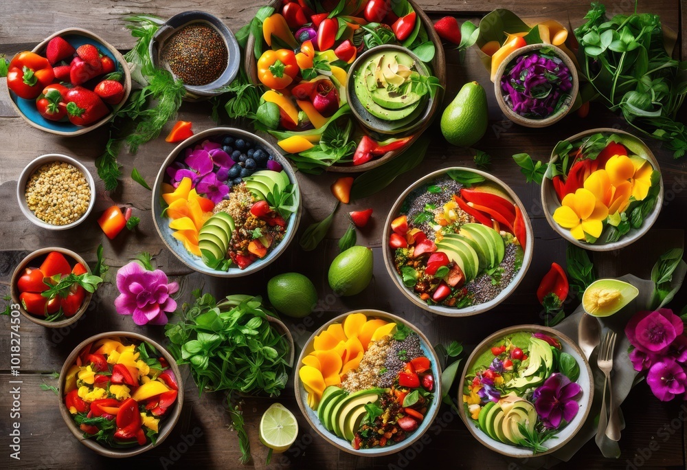 colorful wholesome plant based meal presentations featuring fresh ingredients vibrant colors, rainbow, lgbtq, lgbt, pride, love, equality, avocado, bowl colorful wholesome plant based meal presentations featuring fresh ingredients vibrant colors, rainbow, lgbtq, lgbt, pride, love, equality, avocado, bowl