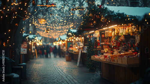 Christmas market with festive atmosphere