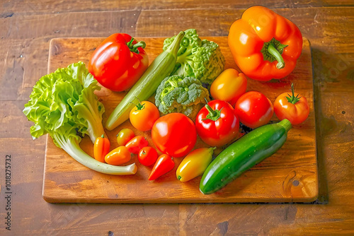 A Colorful Array of Vegetables" in his "Nature's Bounty: Vibrant Vegetables and Displays"