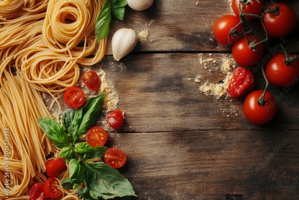 Italian pasta background - generative ai Italian pasta background - generative ai
