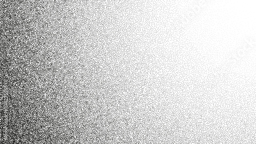 Stippled grain vector background. Smooth gradient transition of grain, halftone dots isolated on transparent background. noisy pattern 