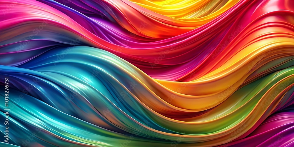Abstract Fluid Swirls of Vibrant Hues Intertwining in a Symphony of Color