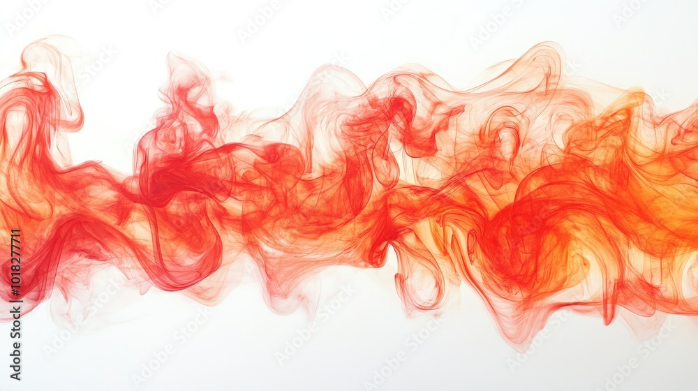 Fiery red flames captured in motion, isolated on a white background, with intense energy and swirling shapes creating a sense of heat Fiery red flames captured in motion, isolated on a white background, with intense energy and swirling shapes creating a sense of heat