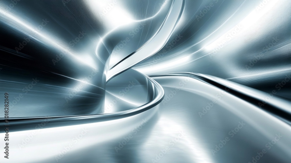 Abstract Metallic Tunnel with Light Streaks Abstract Metallic Tunnel with Light Streaks
