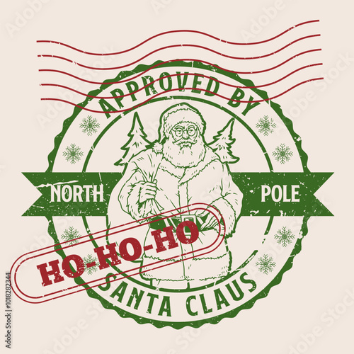 Santa Claus vintage sticker colorful