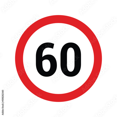 Traffic sign speed limit 60