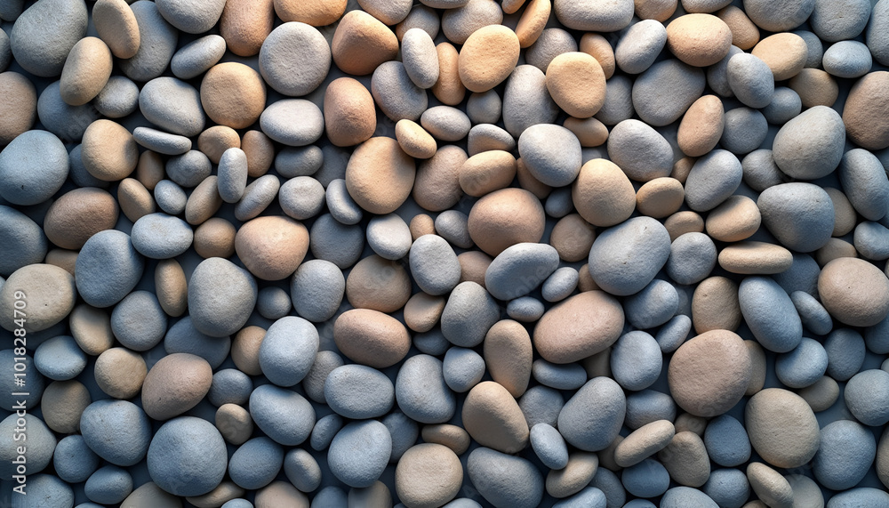 Natural pebble texture background with smooth stones in earthy tones creating a serene, organic feel Natural pebble texture background with smooth stones in earthy tones creating a serene, organic feel