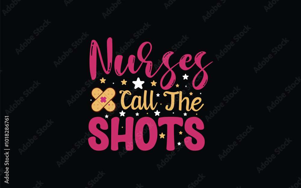 Obraz premium Nurse Typography T-shirt Design Vector Graphic Template 