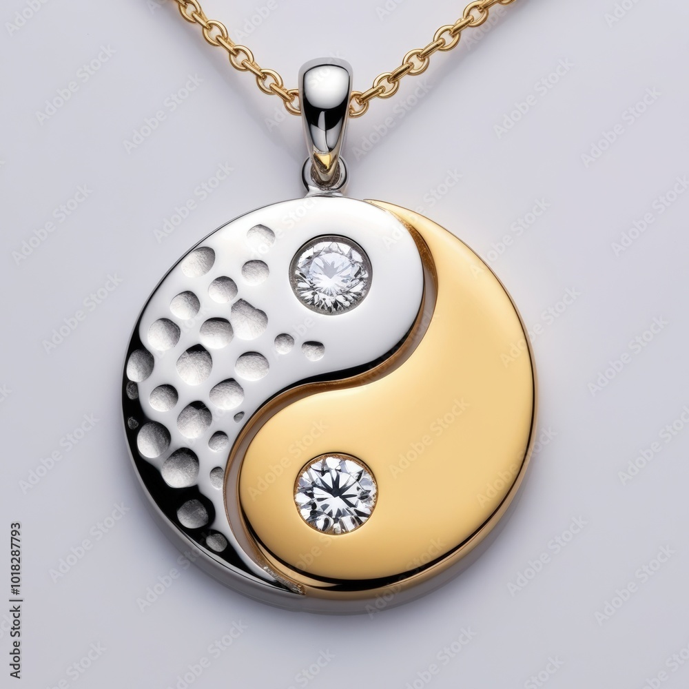 A Yin-Yang Necklace with Diamond Accents A Yin-Yang Necklace with Diamond Accents