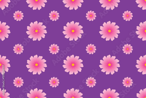 seamless pink daisy floral pattern