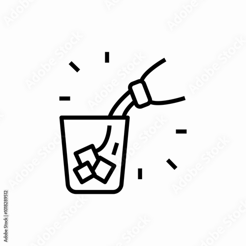 drink with ice icon sign vector