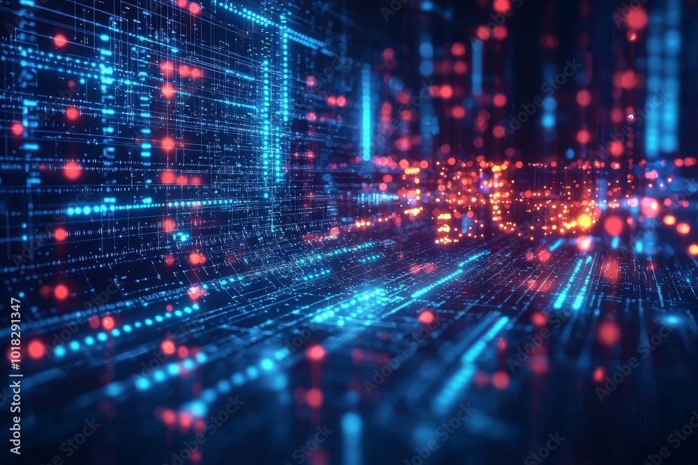 Digital Technology background of data and network Digital Technology background of data and network