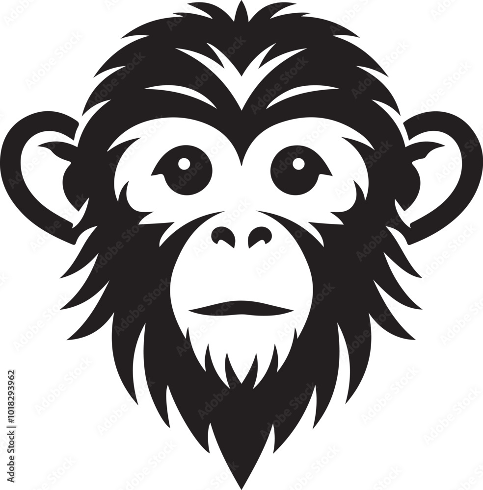 Cute Monkey face silhouette Vector art illustration
Cute Monkey face silhouette Vector art illustration