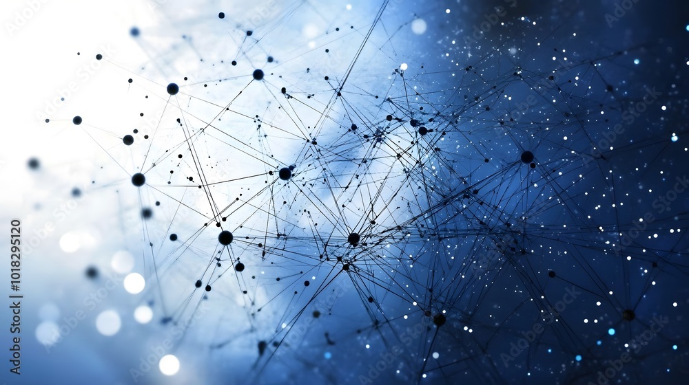 Fototapeta premium Abstract Blue Network Connection Background