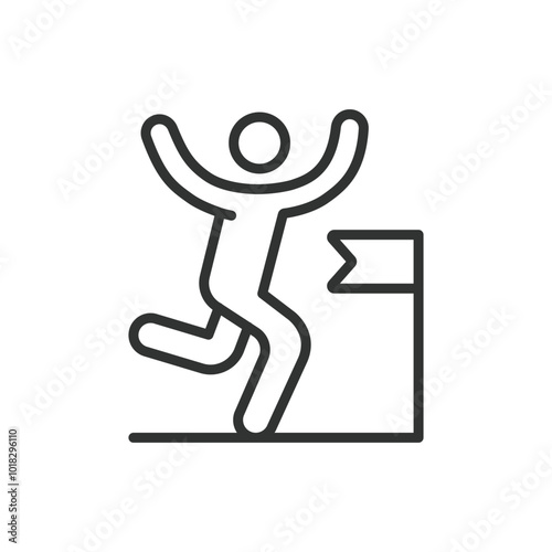 Competition, in line design. Competition, race, challenge, winner, sports, contest, trophy on white background vector. Competition editable stroke icon