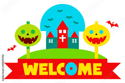 Festive Halloween Welcome with Vector Illustrations for a Bewitching Ambiance
