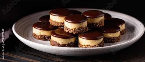 Mini Cheesecakes with Chocolate Glaze