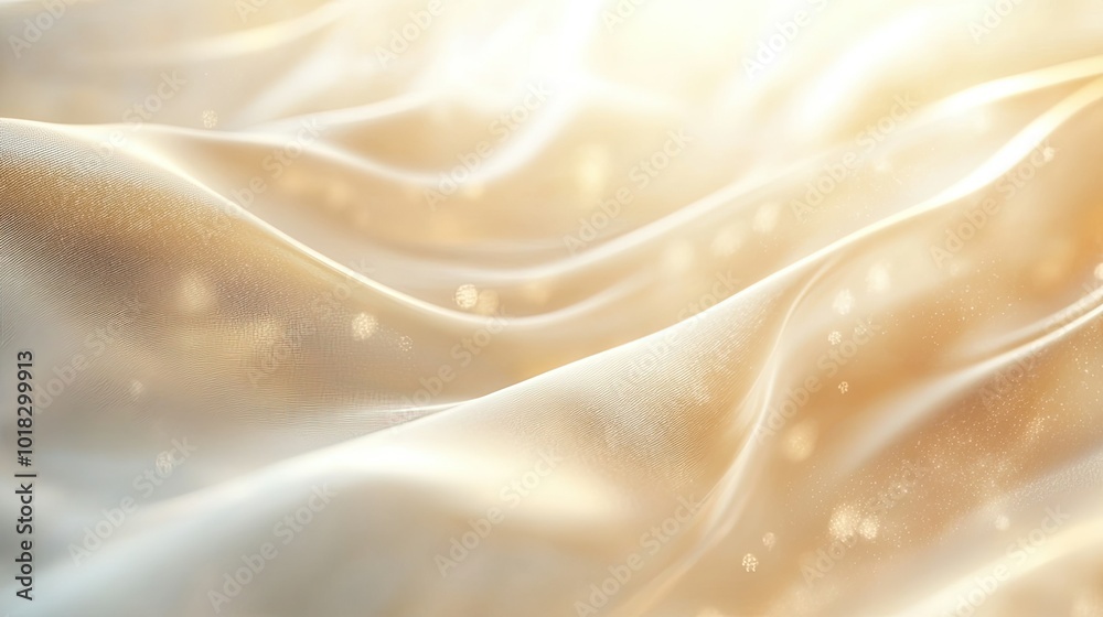 Obraz premium Smooth, abstract waves of gold flowing across a shimmering surface, with soft light and gradients creating a luxurious background
