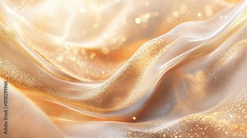 Obraz na płótnie Smooth, abstract waves of gold flowing across a shimmering surface, with soft light and gradients creating a luxurious background w salonie