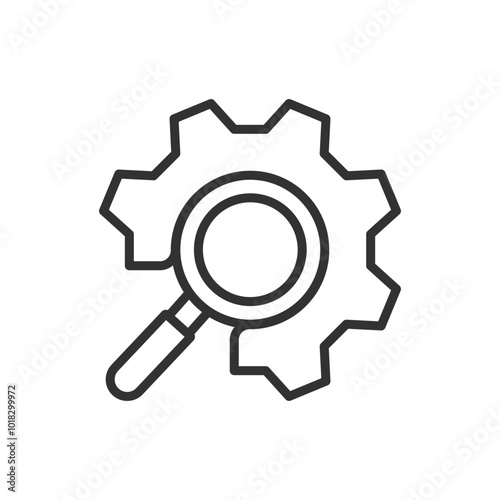 Research, in line design. Research, analysis, data, study, investigation, discovery, experiment on white background vector. Research, in line design editable stroke icon